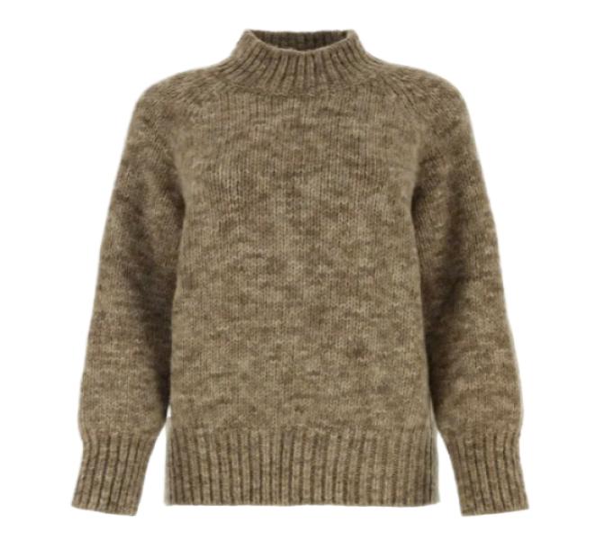 Melange cappuccino alpaca blend sweater