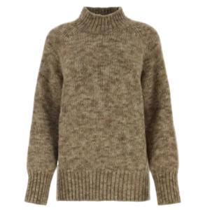 Melange cappuccino alpaca blend sweater