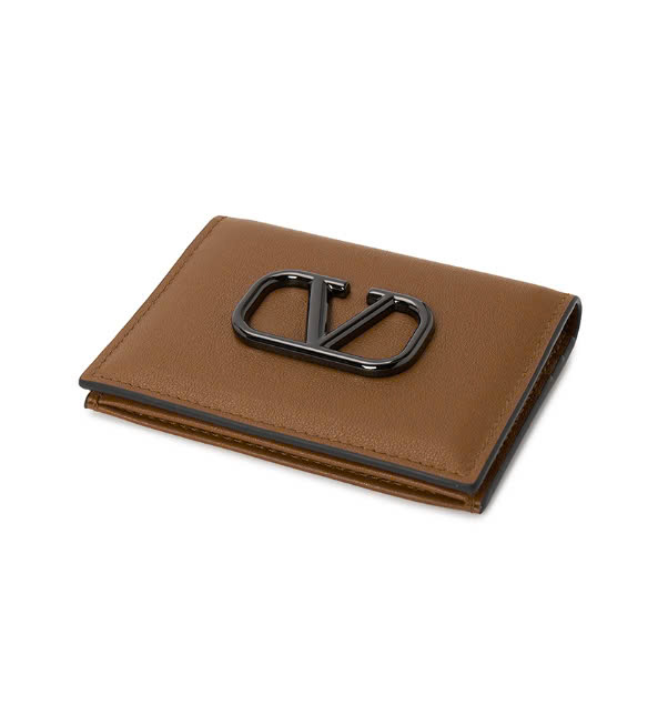 V Logo Signature Men's Card Wallet