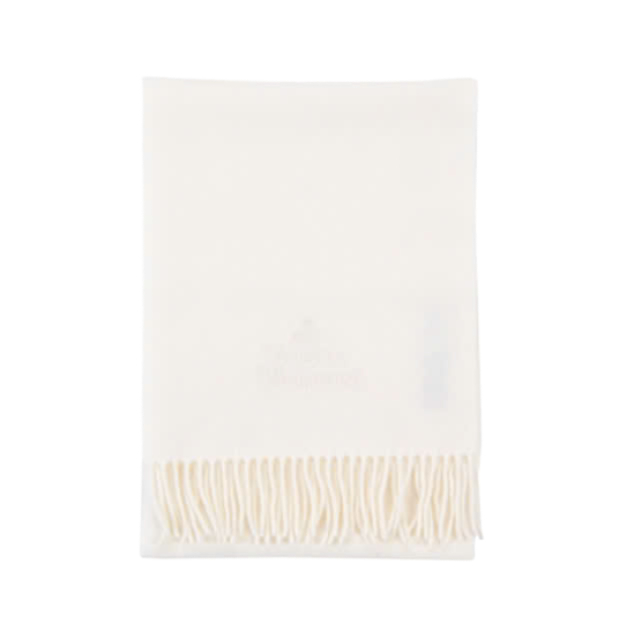 Embroidered ORB Wool Fringe Muffler