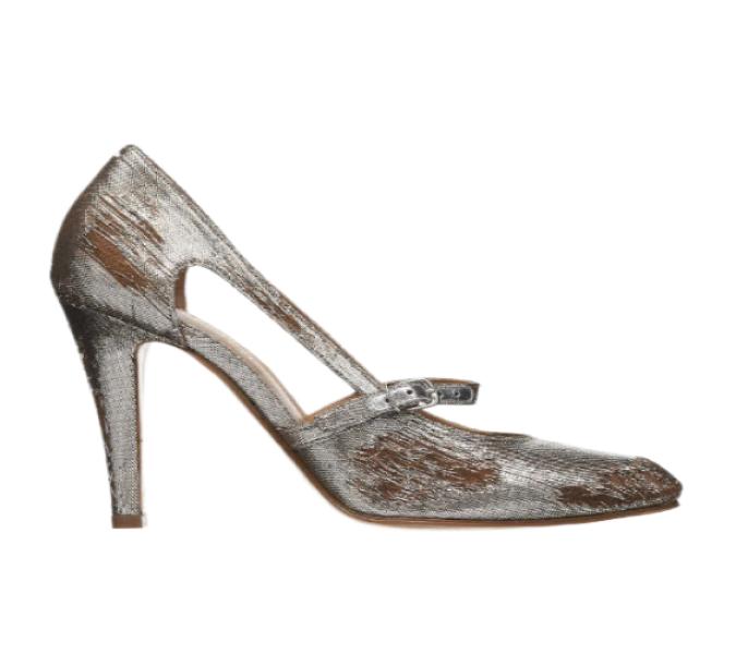 Bleach Lurex Mary Jane Pumps Silver Color