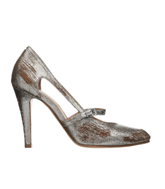 Bleach Lurex Mary Jane Pumps Silver Color