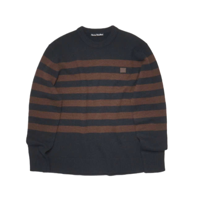 Nimah Stripe Face Sweater Black Brown