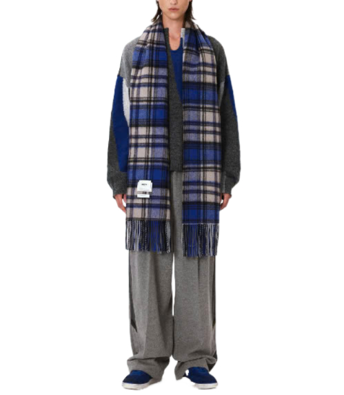 Ader Error Revint Plaid Muffler Z-Blue