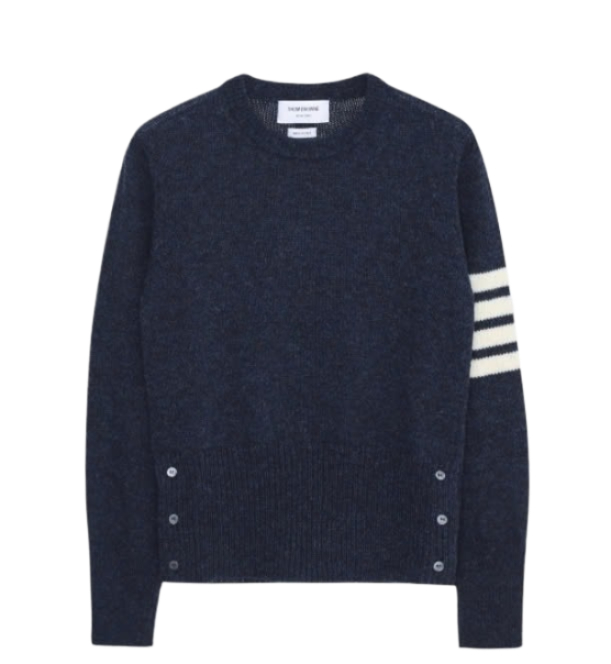 Additional production4-Bar Stripe Jersey Stitch Shetland Wool Knit