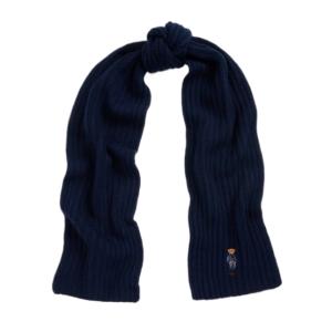 Polo Bear Ribbed Knit Scarf 