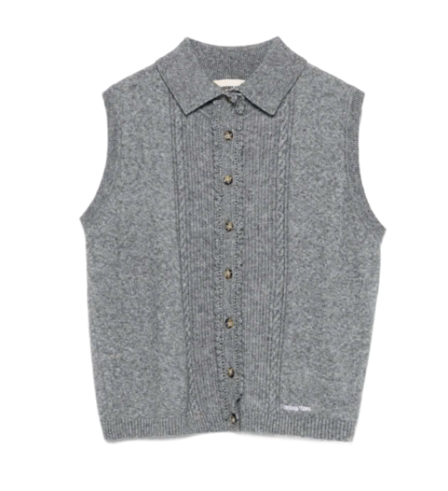 Logo embroidered knit vest