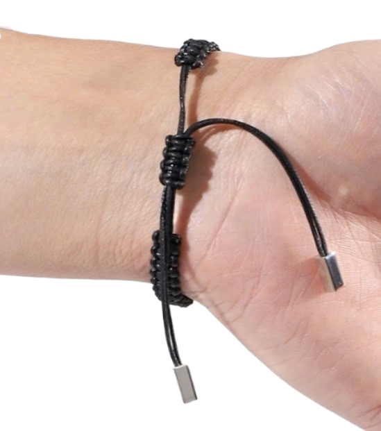 Giv Cut Braided Cotton Metal Bracelet