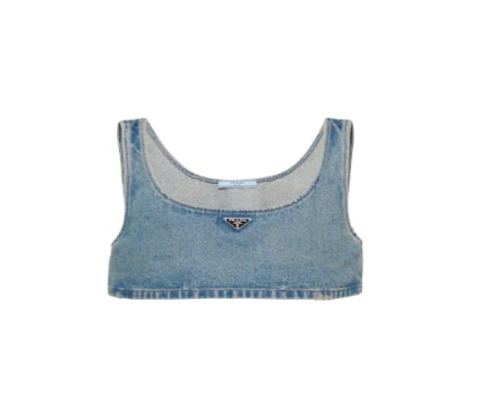 Triangle logo denim tank top