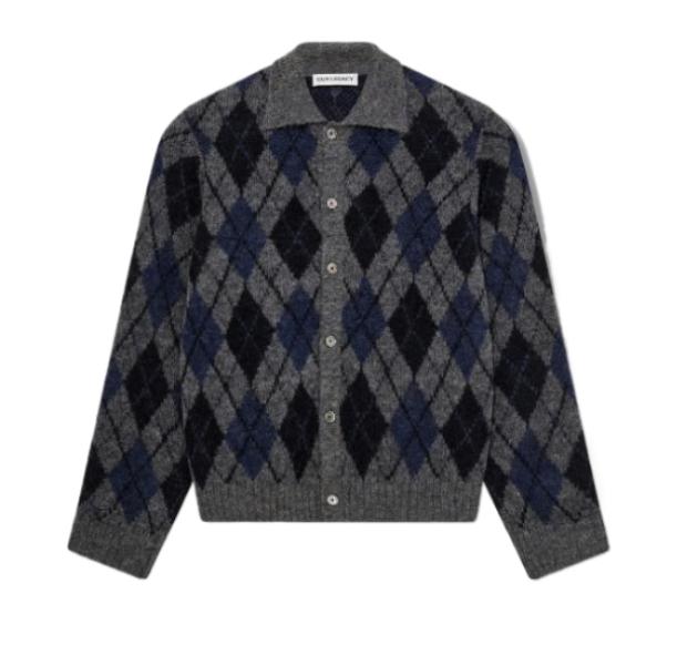 Evening Polo Argyle Check Cardigan