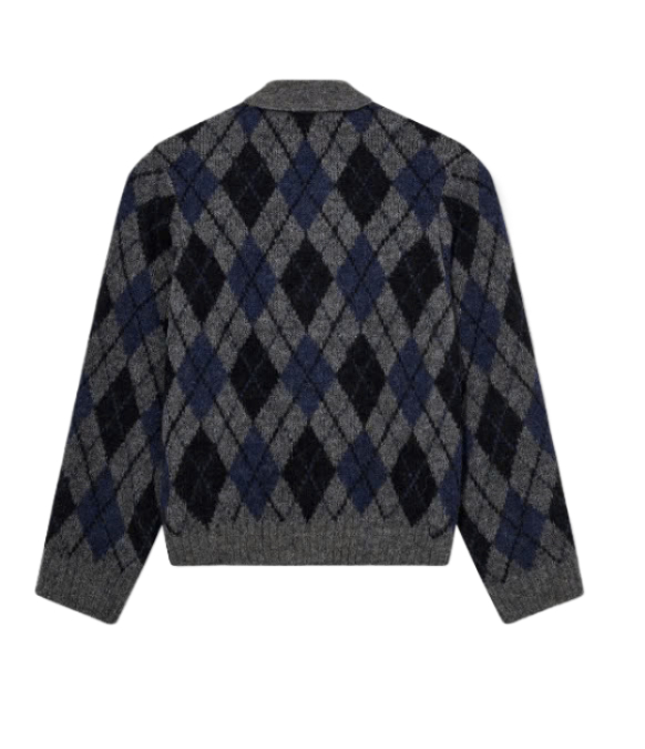 Evening Polo Argyle Check Cardigan