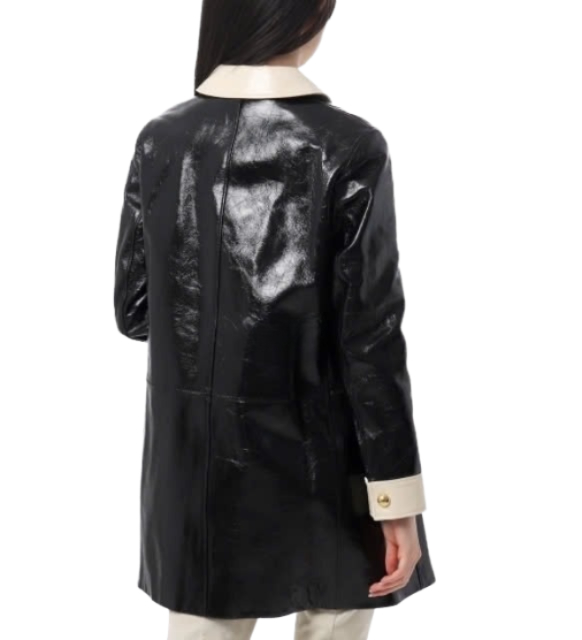 Babydoll leather coat