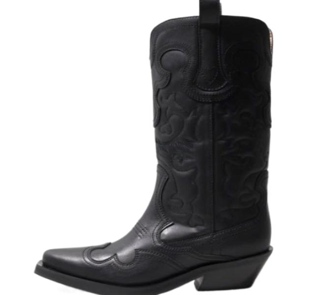 Mid shaft embroidered western boots