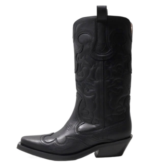 Mid shaft embroidered western boots