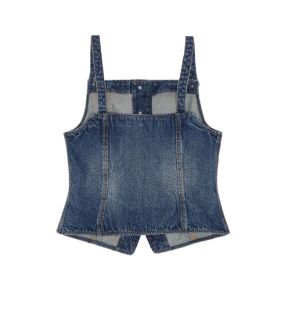 Dark Blue Heavy Washed Denim Top