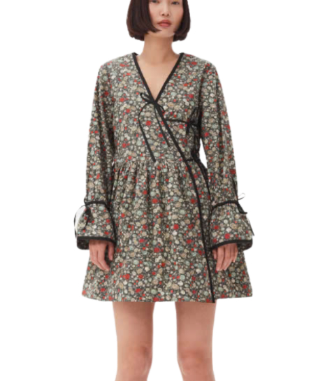 Floral print wrap dress