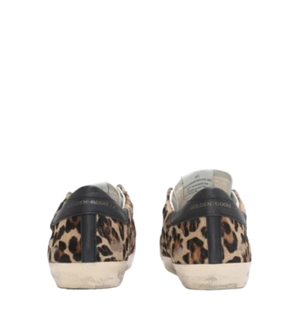 Superstar Classic Sneakers Leopard Print Pony Skin Black Star