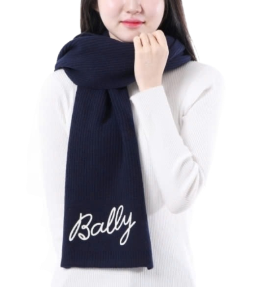 Logo embroidered wool scarf