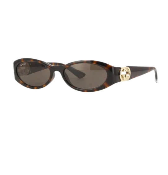 Logo Temple Oval Havana Sunglasses