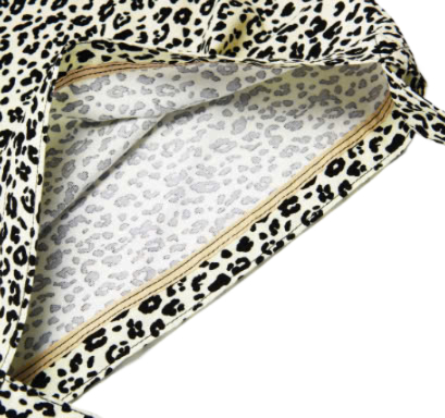 Emis Leopard Corduroy Eco Bag White