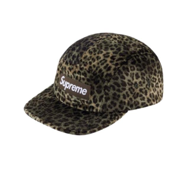 Supreme Leopard Velvet Camp Cap Olive - 24SS