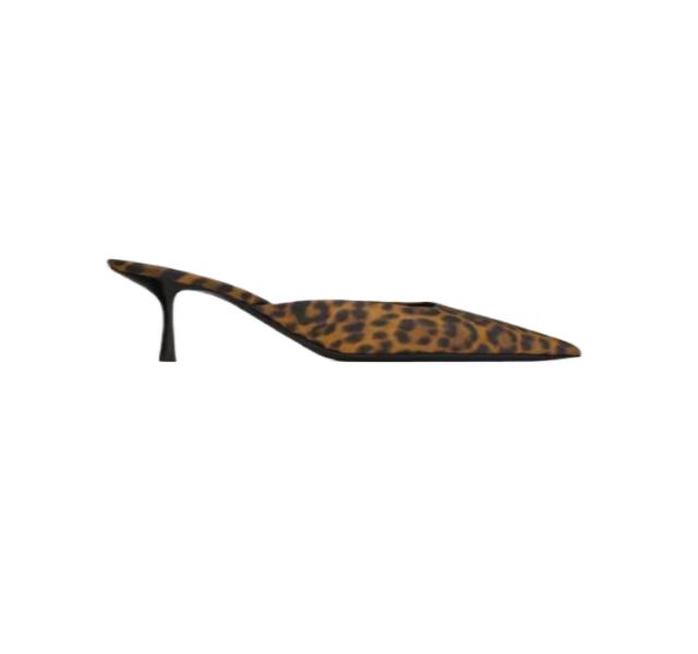 Barbara Mules In Leopard Grosgrain Manto Natural