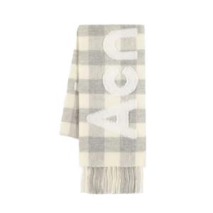 Check Logo Wool Blend Muffler