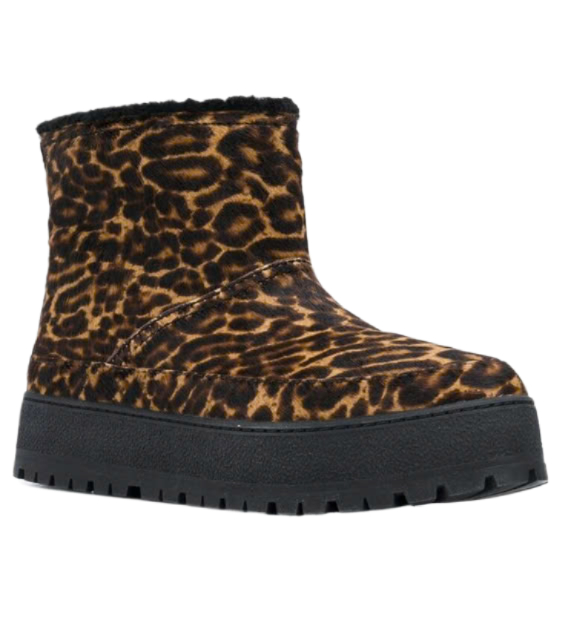 Leopard padded ankle boots 