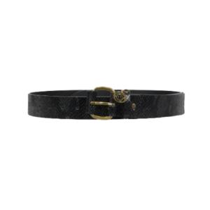 ORB Logo Snake Effect Leather Belt