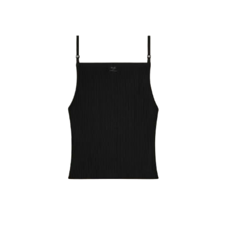 Re-edition logo ribbed tank top