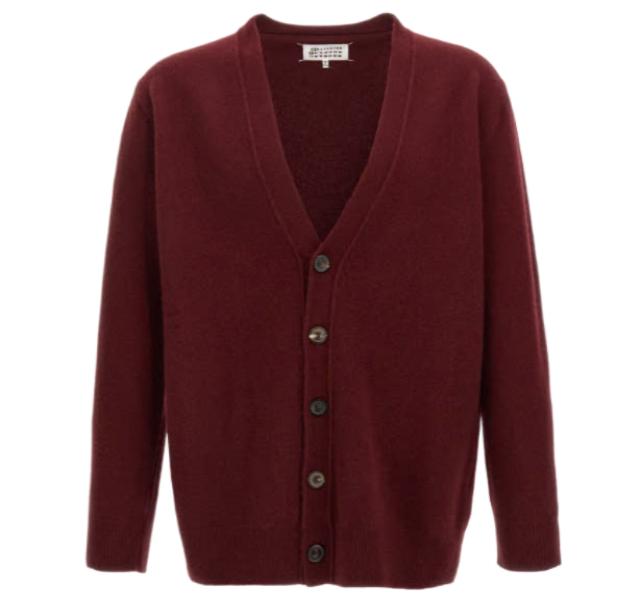 V-Neck Cardigan Bordeaux