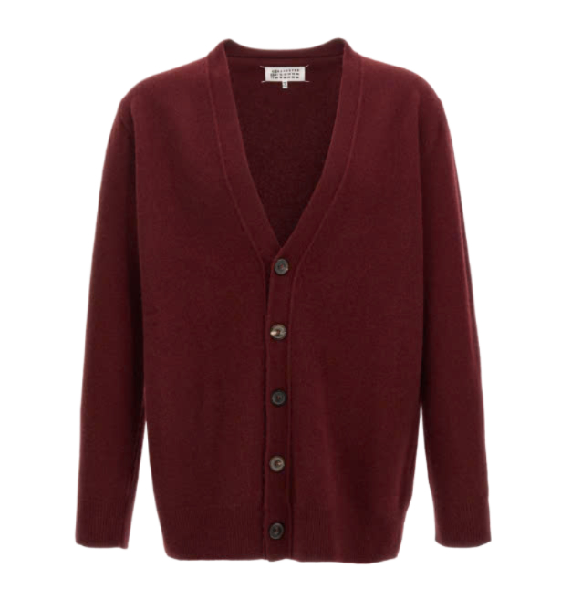 V-Neck Cardigan Bordeaux