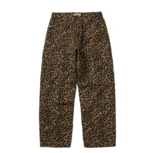 Leopard cotton twill pants / Beige