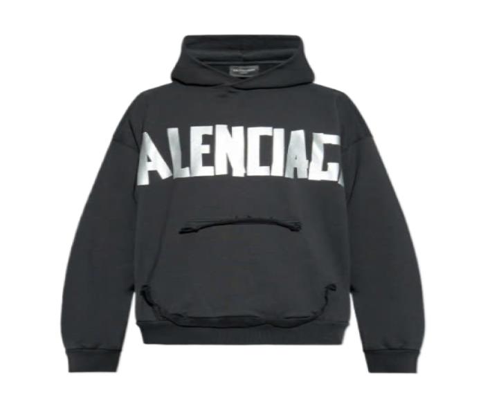 New Tape Type Large Fit Ribbed Pocket Hoodie