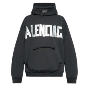 New Tape Type Large Fit Ribbed Pocket Hoodie