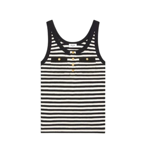 Striped cotton tank top