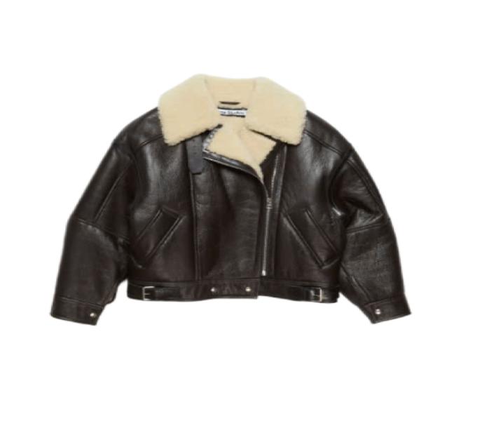 Leather shearling jacket