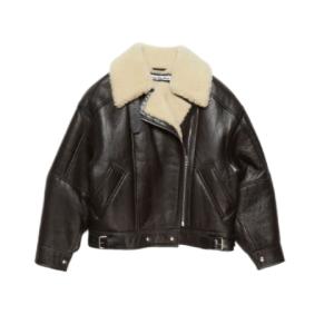 Leather shearling jacket