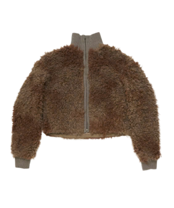 Neck Logo Fur Jacket