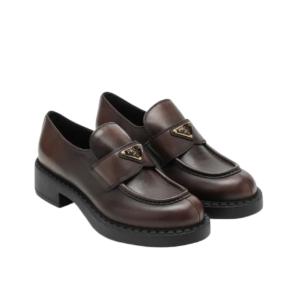 Triangle Logo Leather Loafers