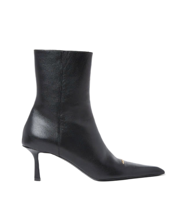 VIOLA 65 Logo Toe Leather Ankle Boots Heel