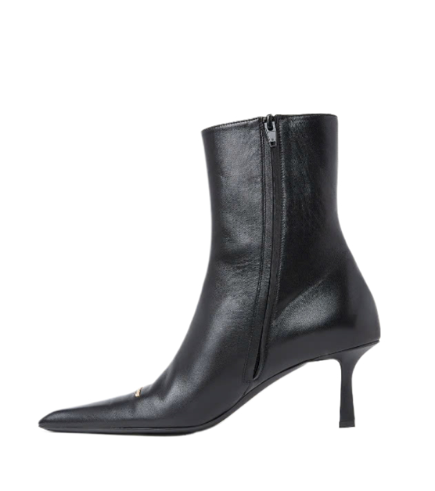 VIOLA 65 Logo Toe Leather Ankle Boots Heel