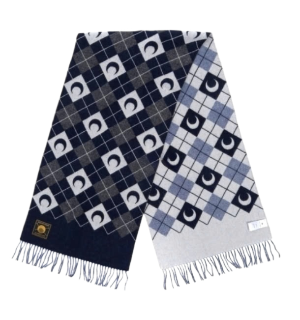 Moon Argyle Knit Scarf