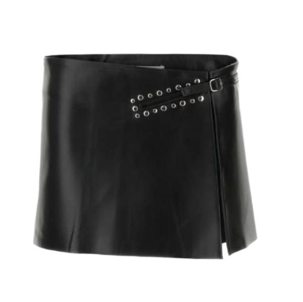 BLANCA Studded Leather Mini Skirt