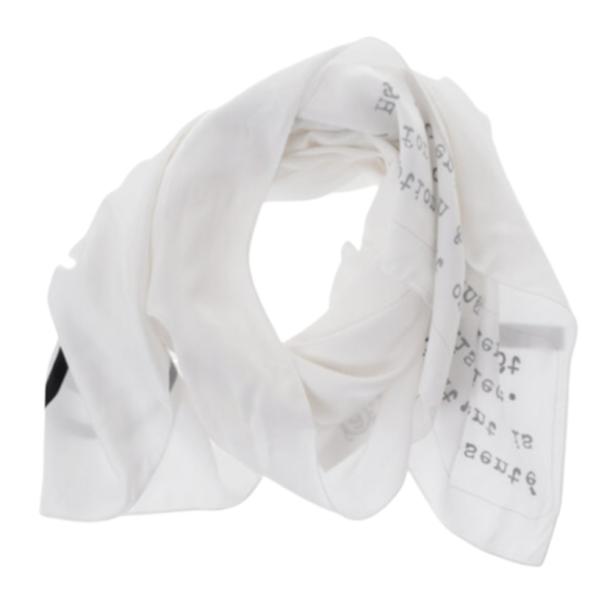 Logo printed viscose scarf