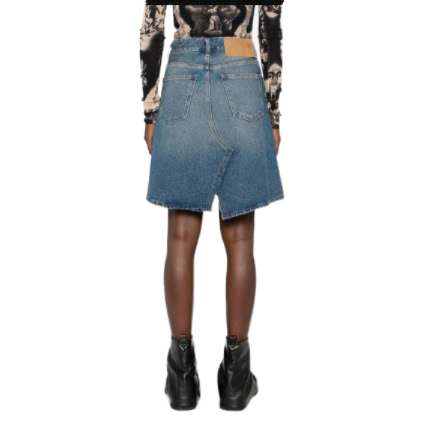 Faded denim skirt