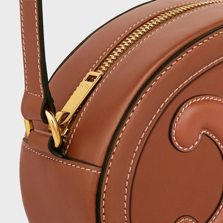 CROSSBODY OVAL PURSE CUIR TRIOMPHE IN SMOOTH CALFSKIN ( Tan )