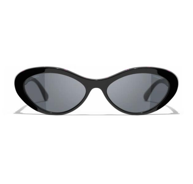 Black Oval Frame Sunglasses