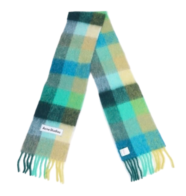 Mohair check scarf