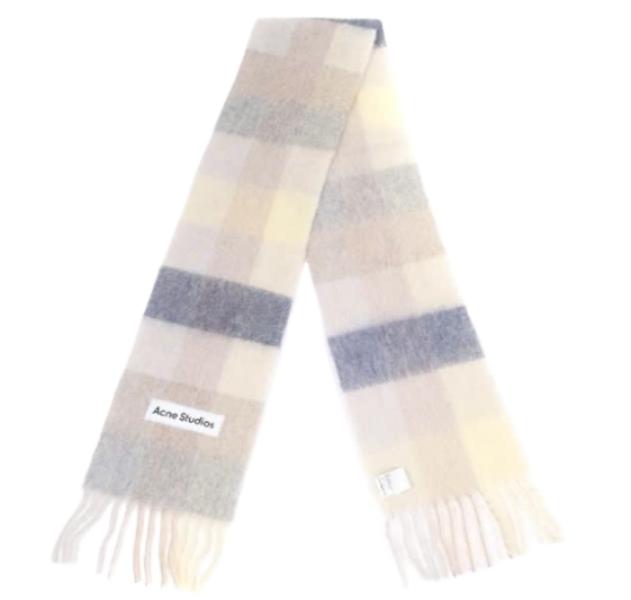 Mohair check scarf